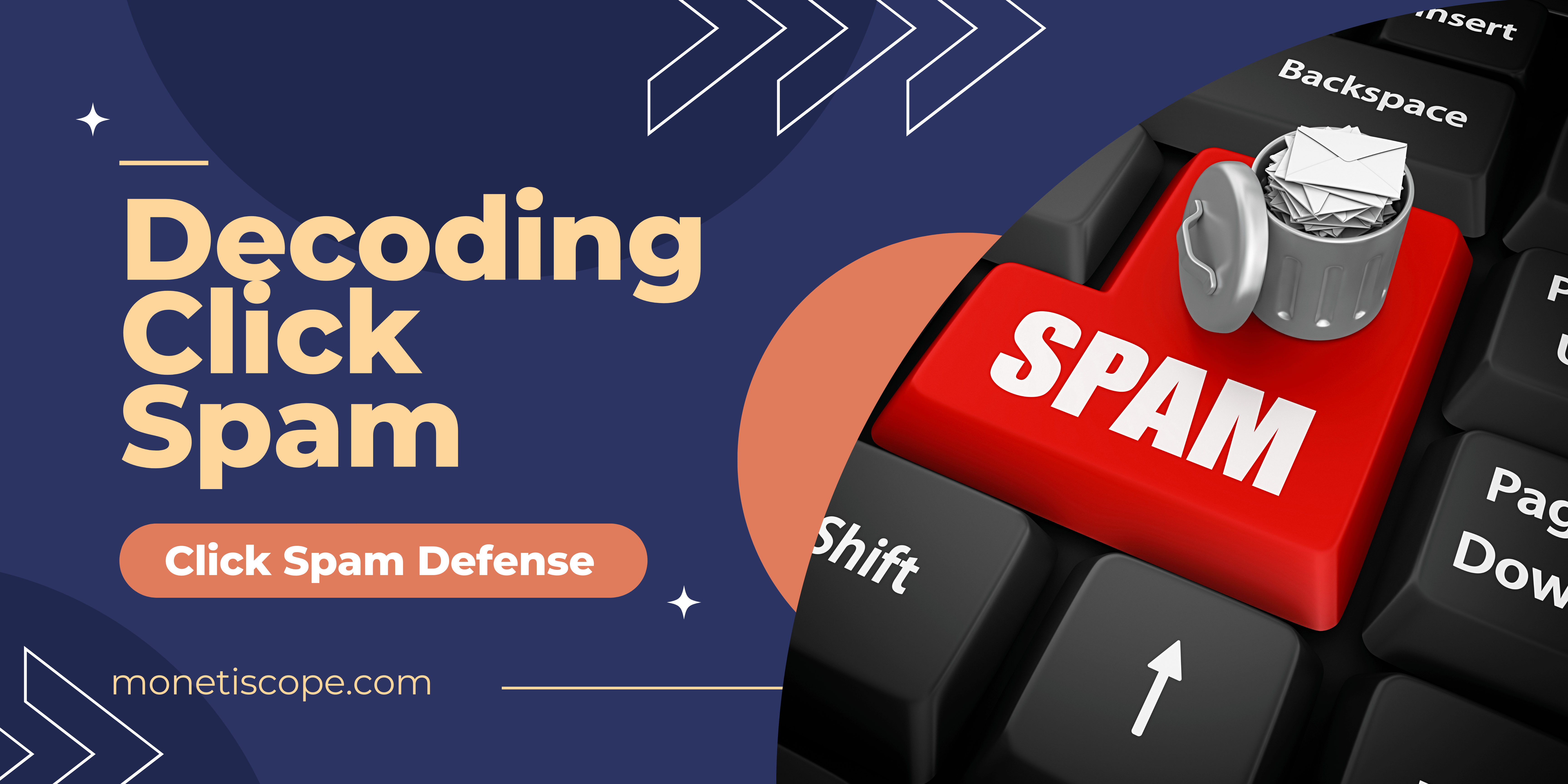 Illustration depicting various click spam tactics impacting digital advertising platforms.