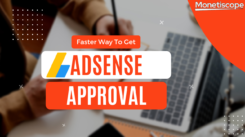 Illustration representing a streamlined process for faster AdSense approval, emphasizing quality content and user-friendly navigation.