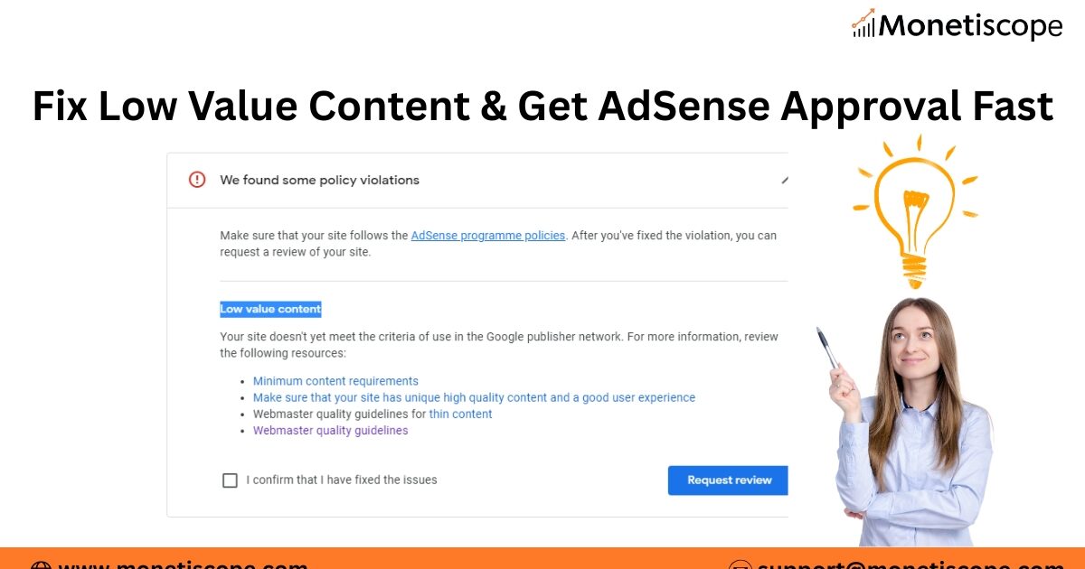 How to Fix Low Value and Minimum Content Violation
