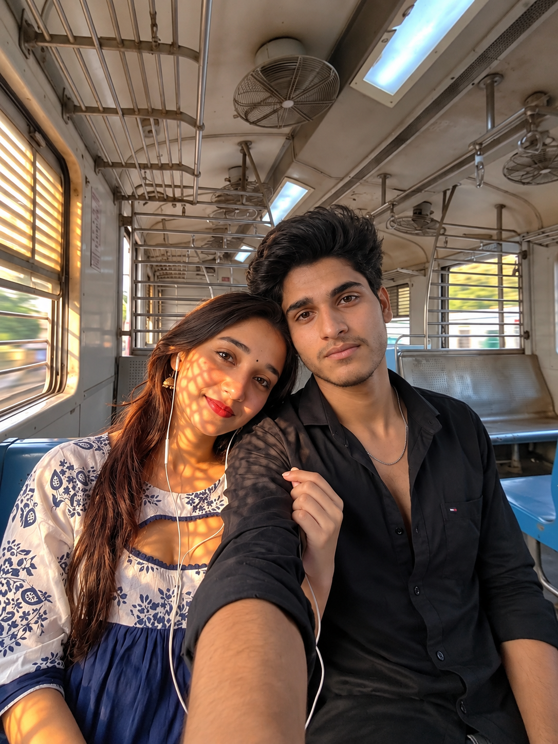 Create a Candid Couple Selfie Inside an Indian Train