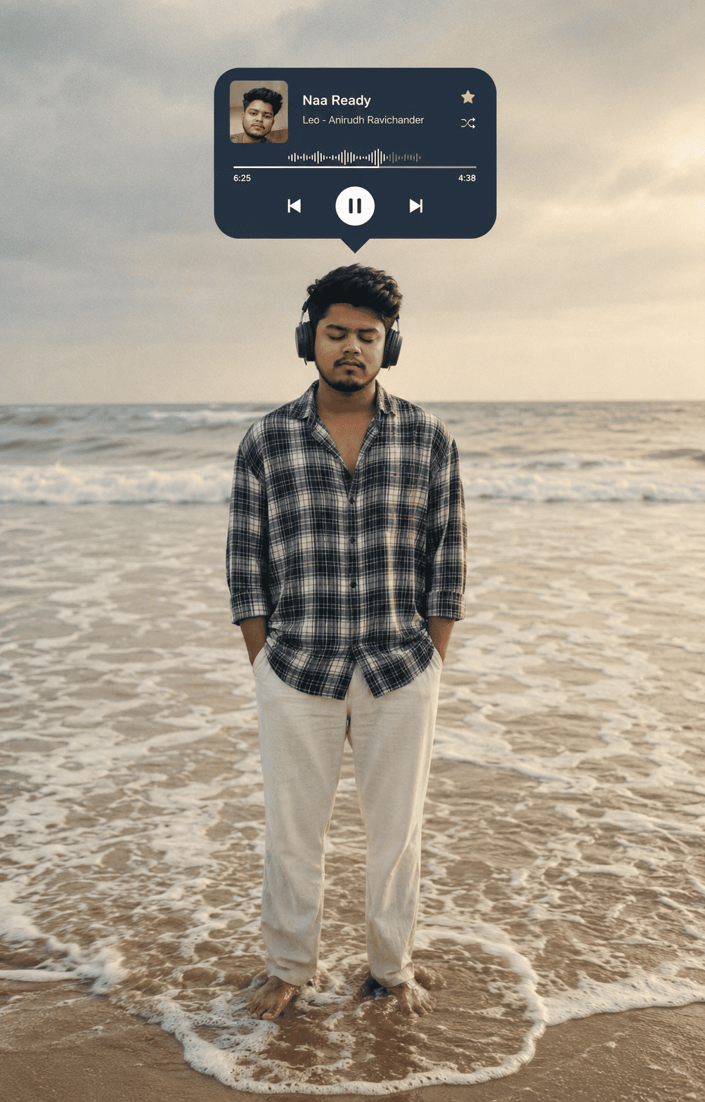 Music Healing – Cinematic Beach Portrait