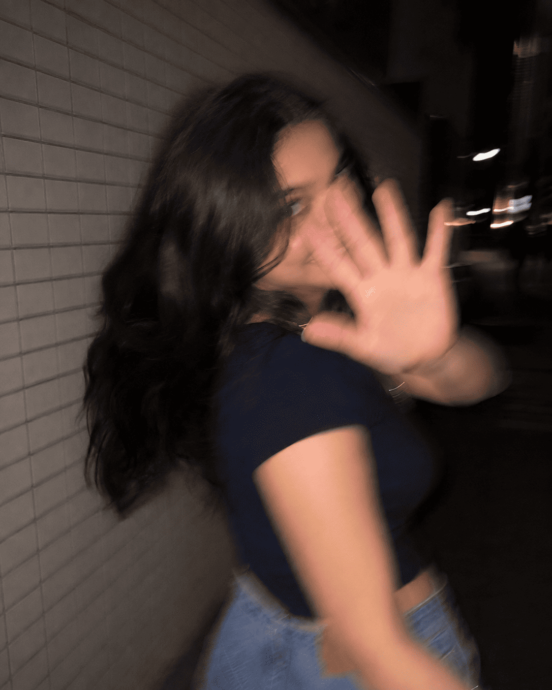 Blurry Candid Night Portrait Prompt for girl