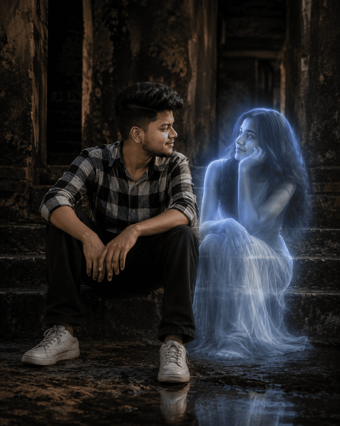 Ghost Girl Fantasy Portrait Prompt for boy