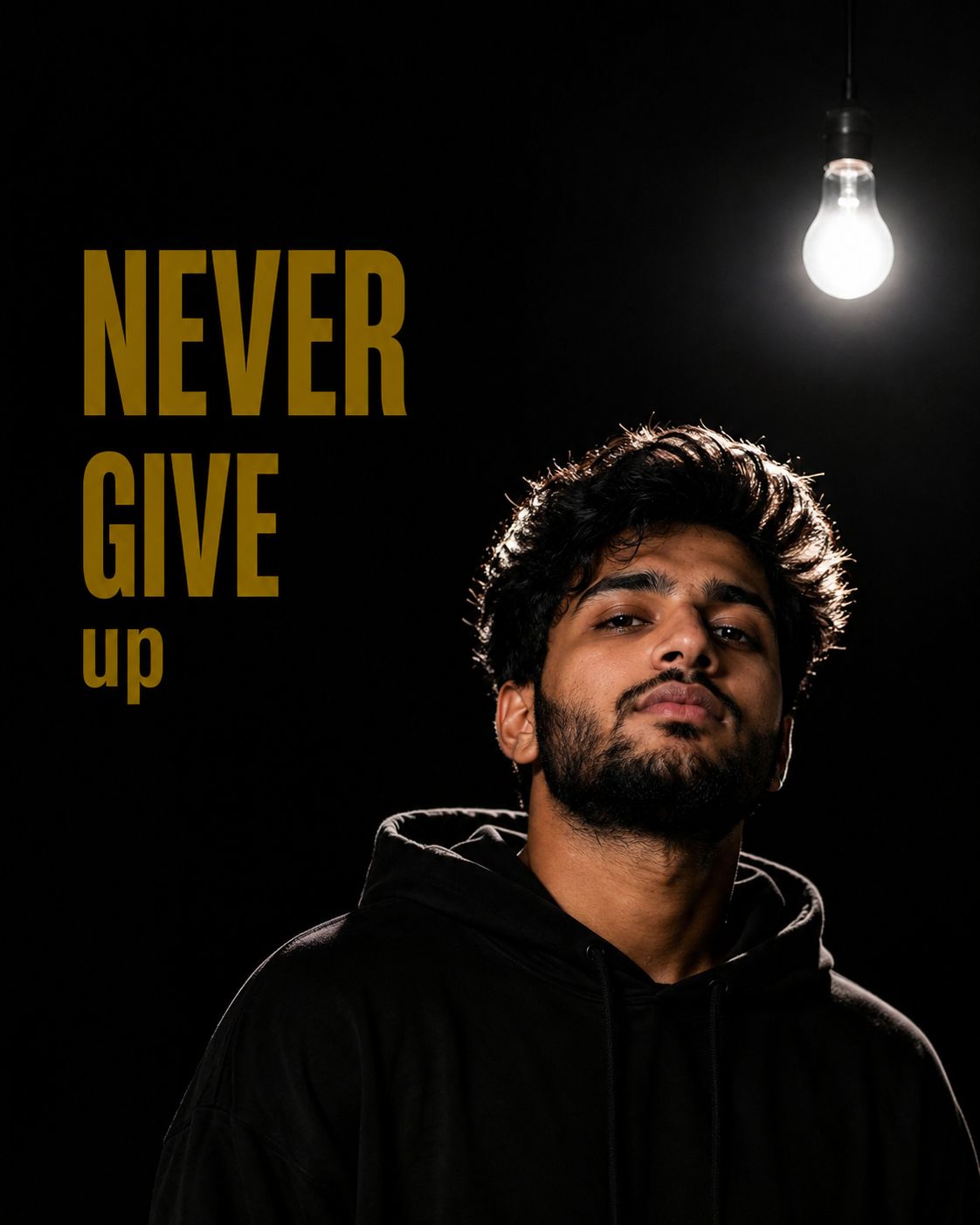 Never Give Up Motivational Poster Prompt