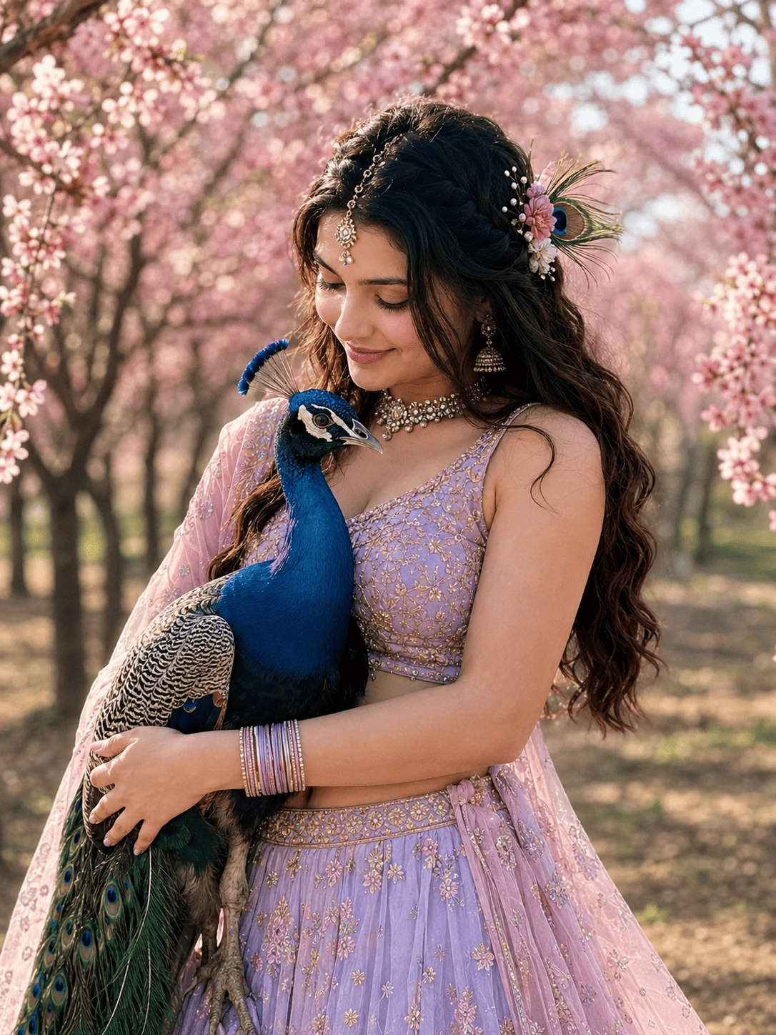Peacock Girl AI Image Prompt