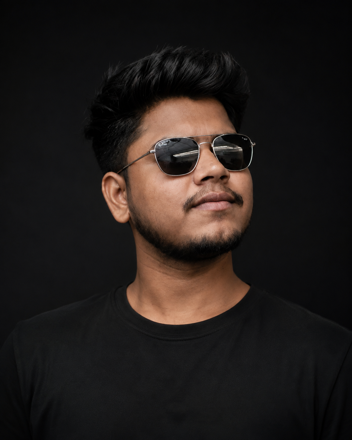 Cinematic Black Outfit Portrait Prompt – AI Photo Editing