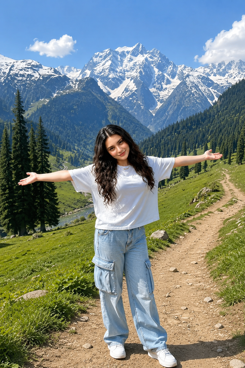 Alpine Mountain Travel Girl Photo Prompt
