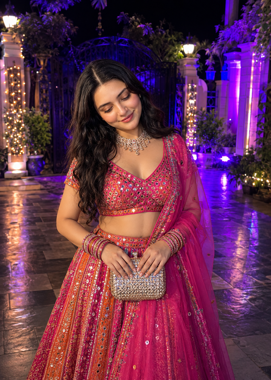 Pink Bridal Lehenga Wedding Portrait