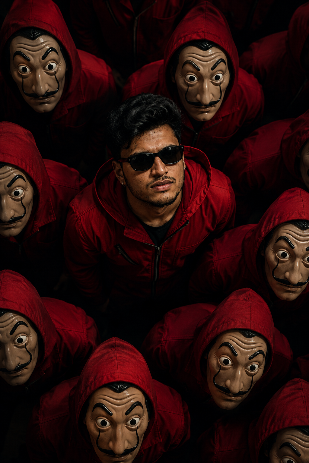 Cinematic Money Heist Leader Poster AI Photo Prompt