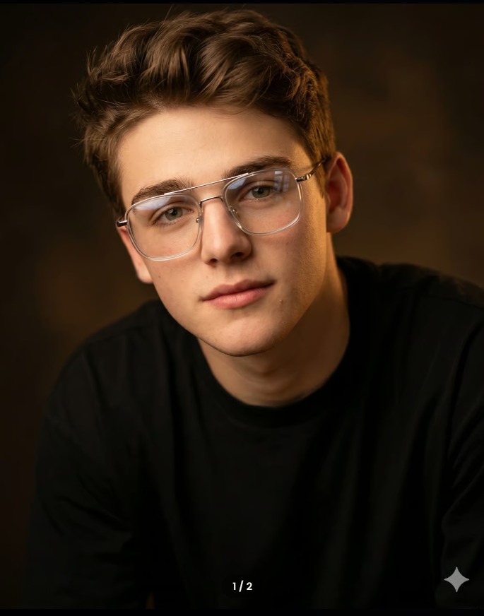 Boys Wearing Clear Glasses-Stylish Close-up Portrait