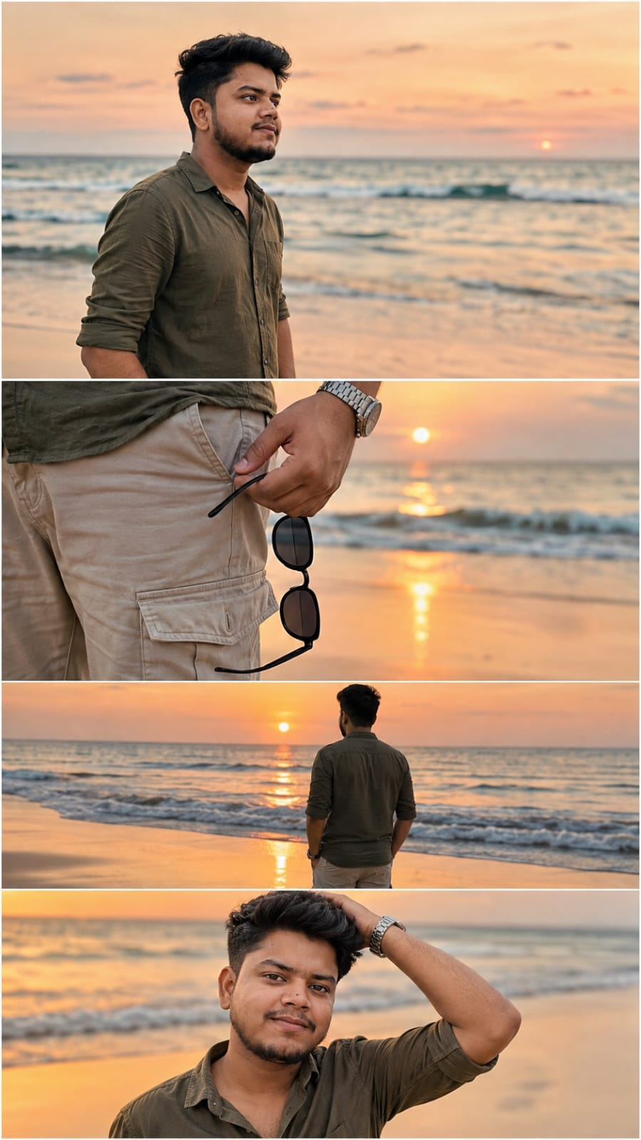 Create a Cinematic Beach Sunset Photoshoot with 4 Stunning Poses