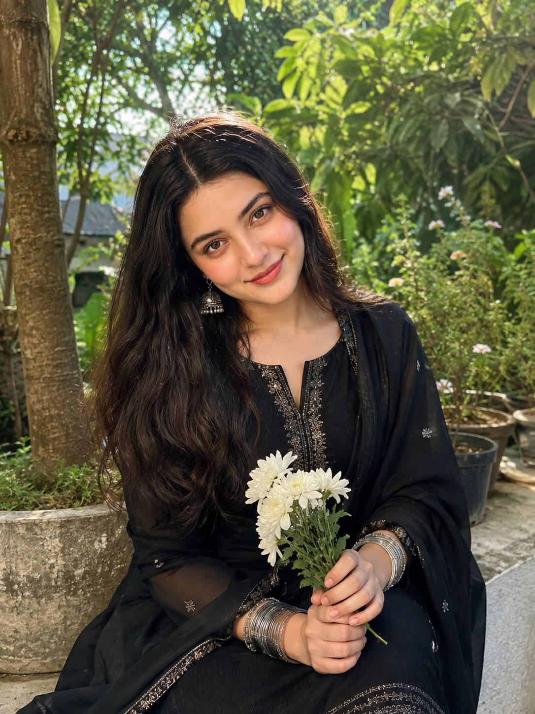 Indian Girl in Black Traditional Outfit – AI Image Prompt