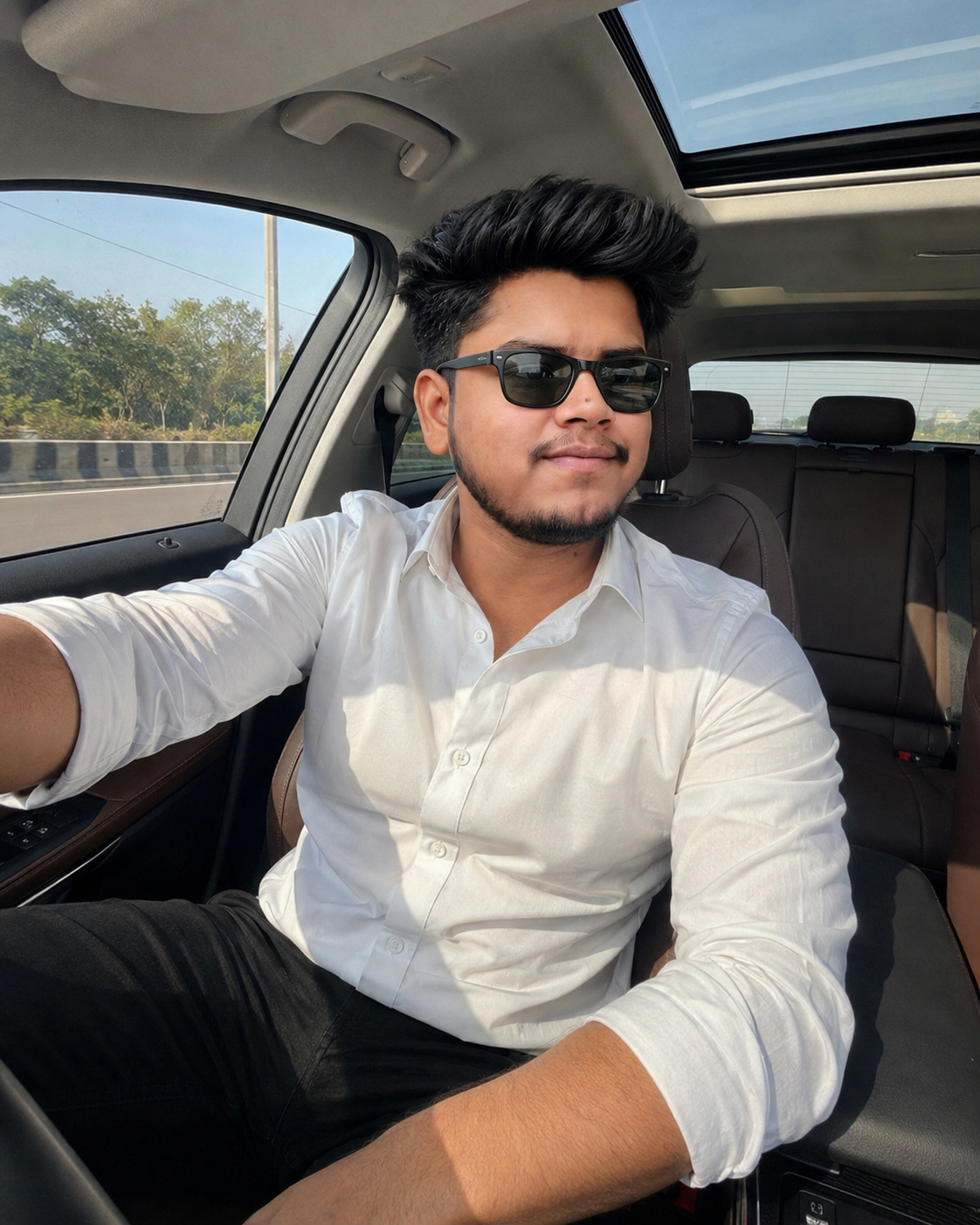 Stylish Men in Car Prompt