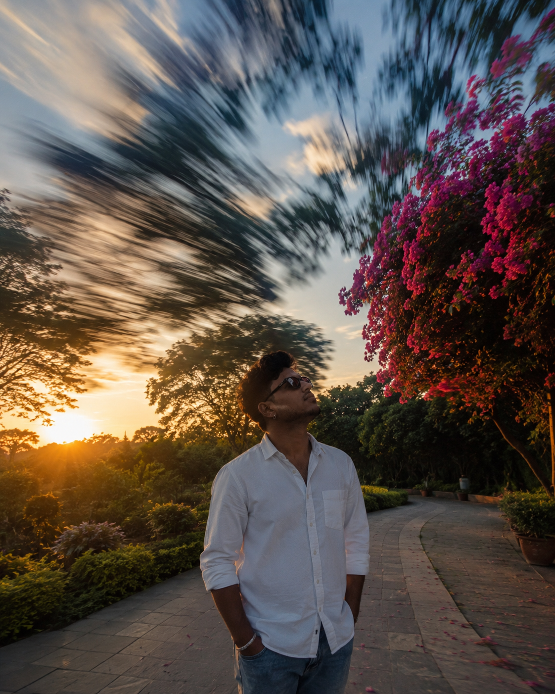 Blurry Surrounding Stylish Boy photo Prompt