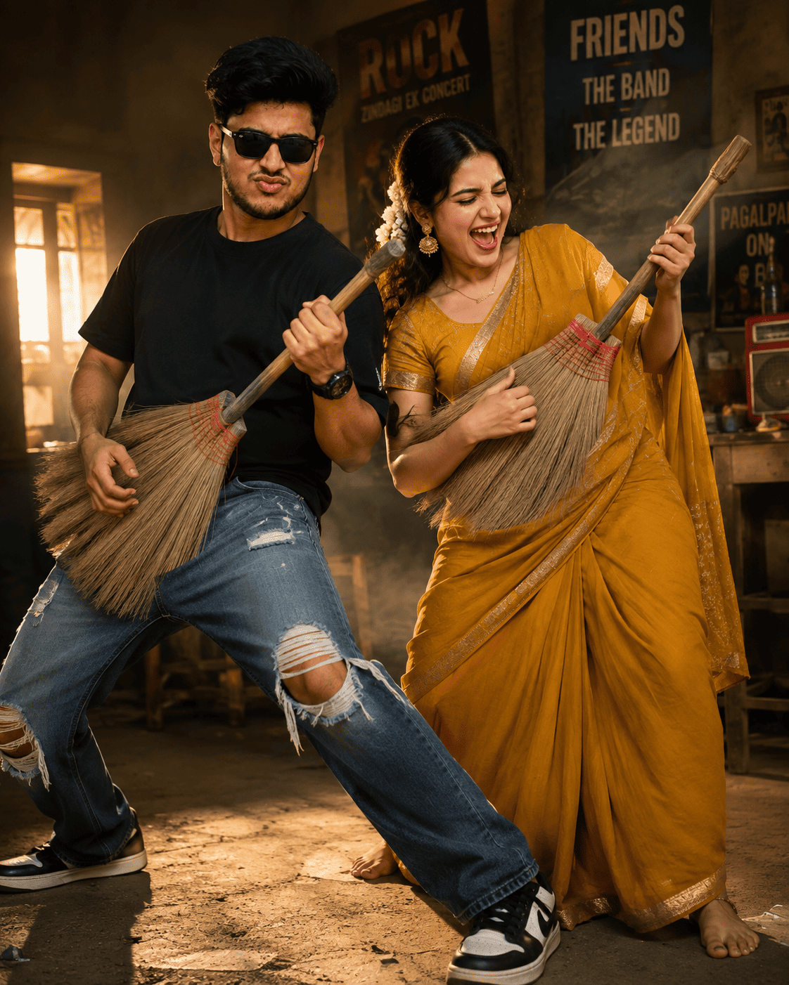 Bollywood Friendship Crazy Pagalpan AI Photo Prompt