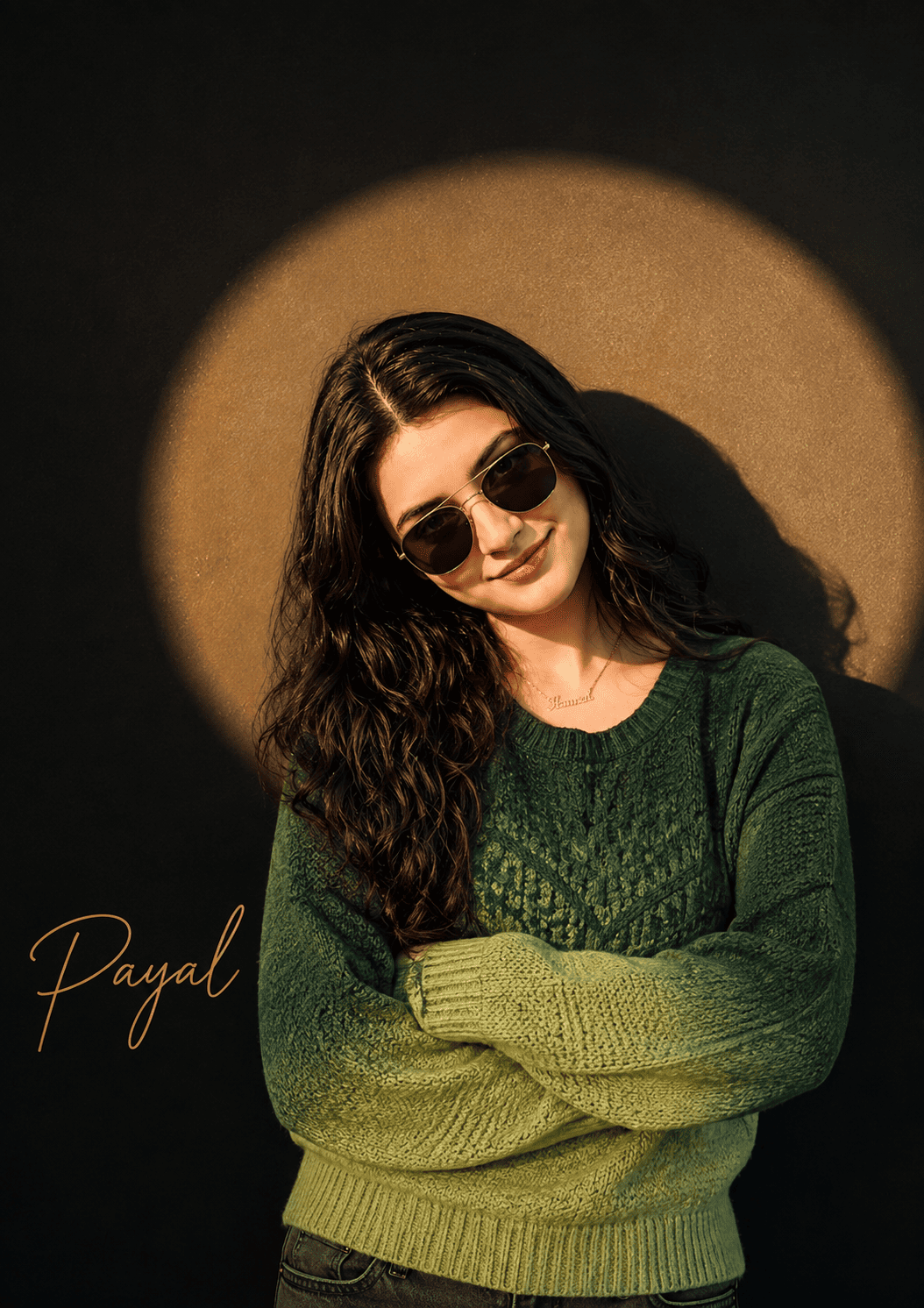 Dark Green Sweater Portrait Prompt