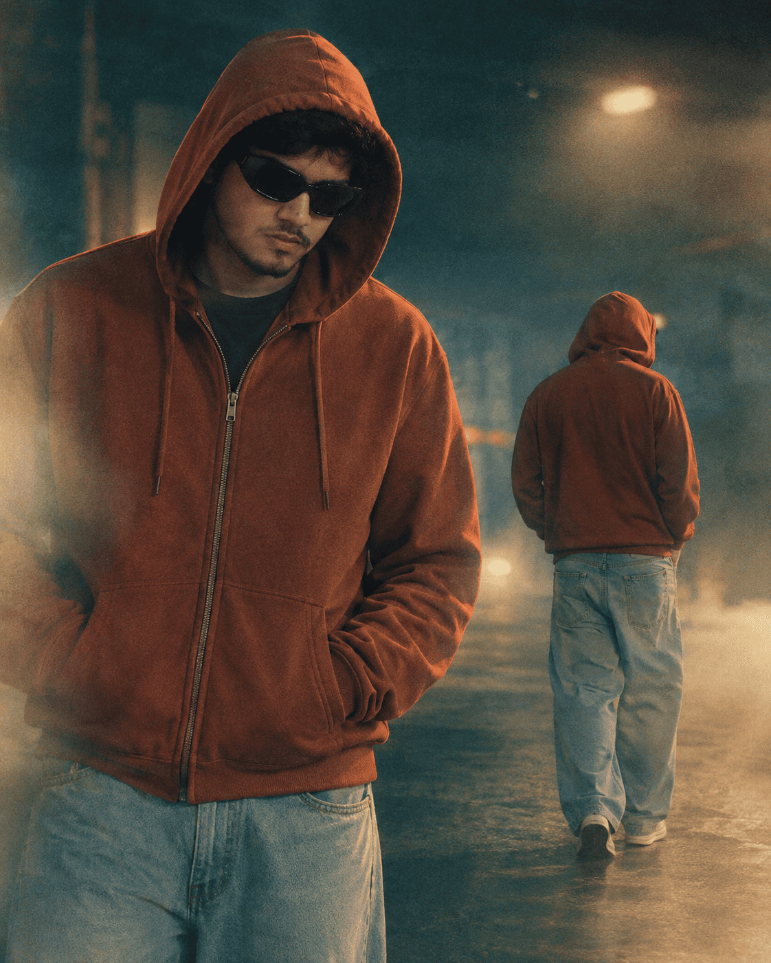Double Exposure Hoodie Portrait Prompt
