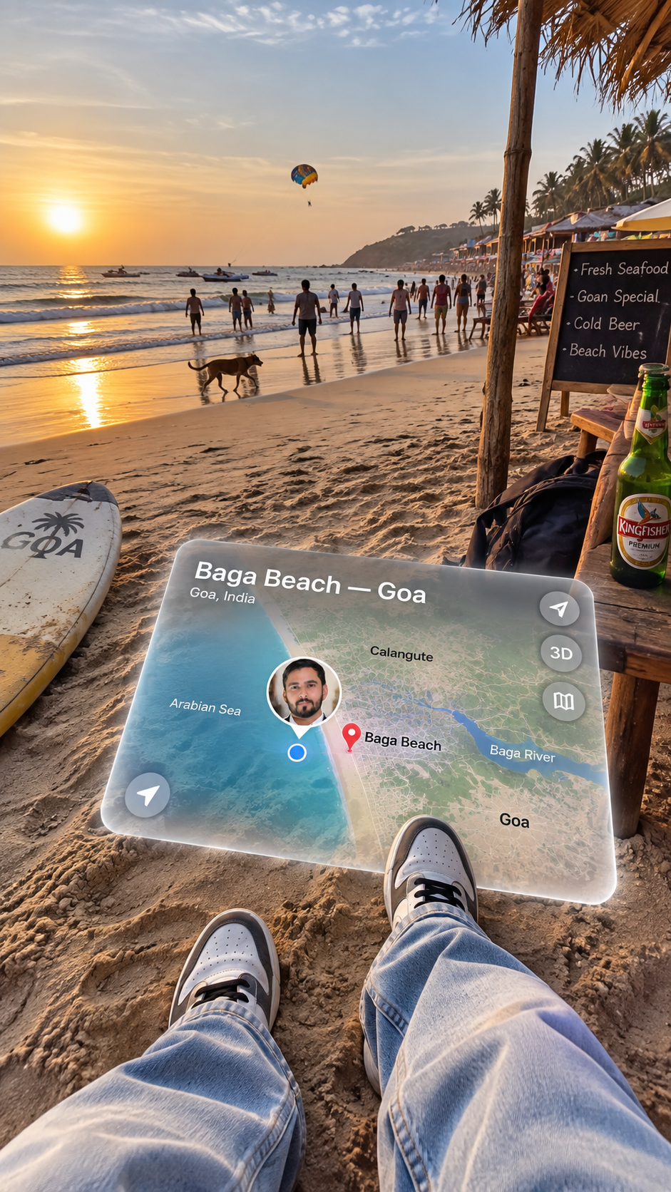 Goa Beach Travel Map Photo Prompt