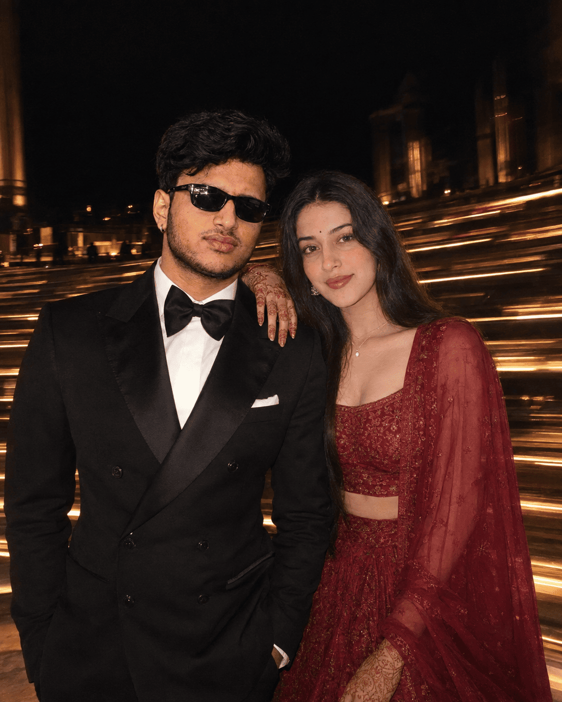 Luxury Couple Night Staircase Portrait Prompt