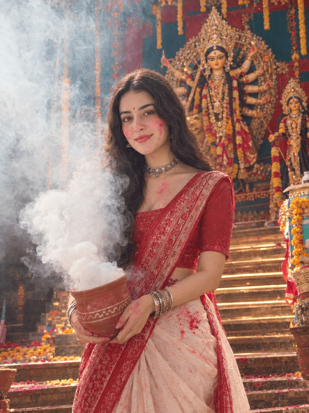 Navratri Durga Puja Woman Prompt