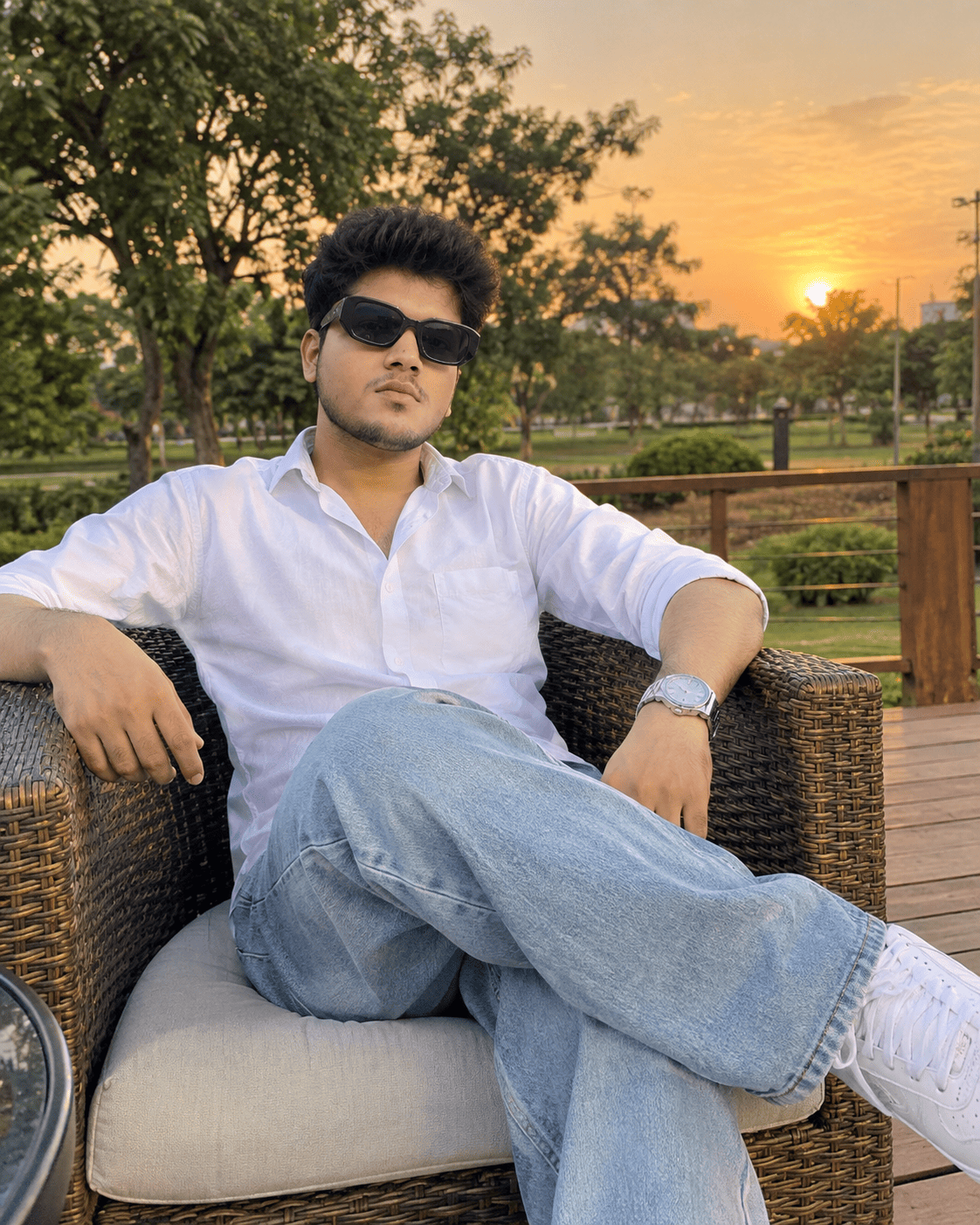 Men Casual Golden Hour Portrait Prompt