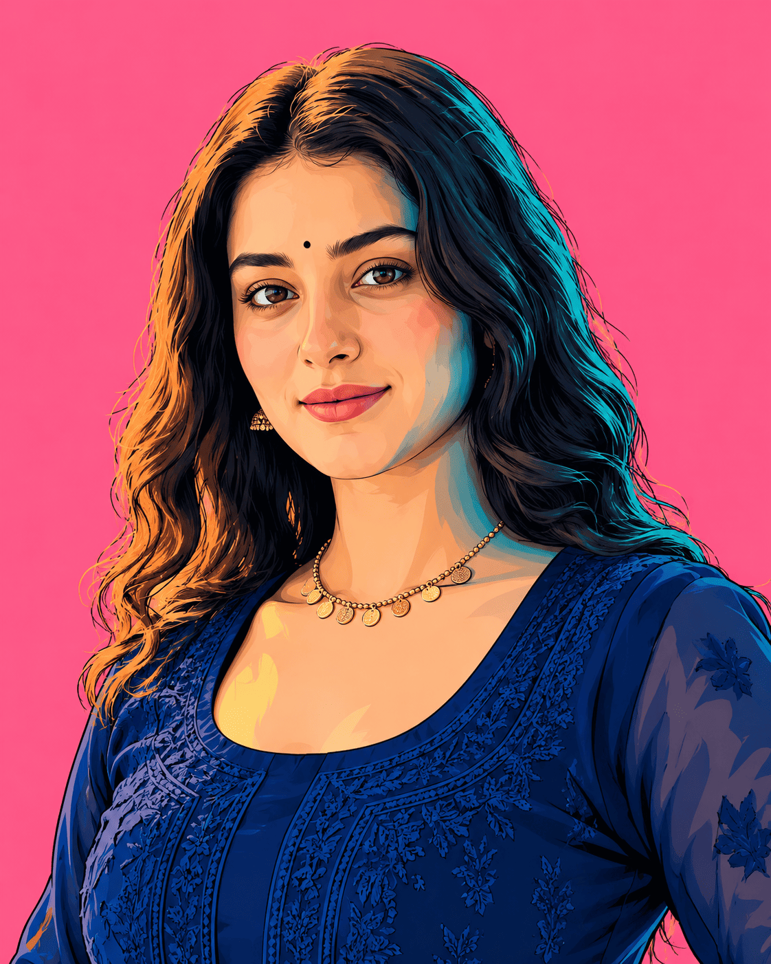 Pop Art Girl Portrait Prompt