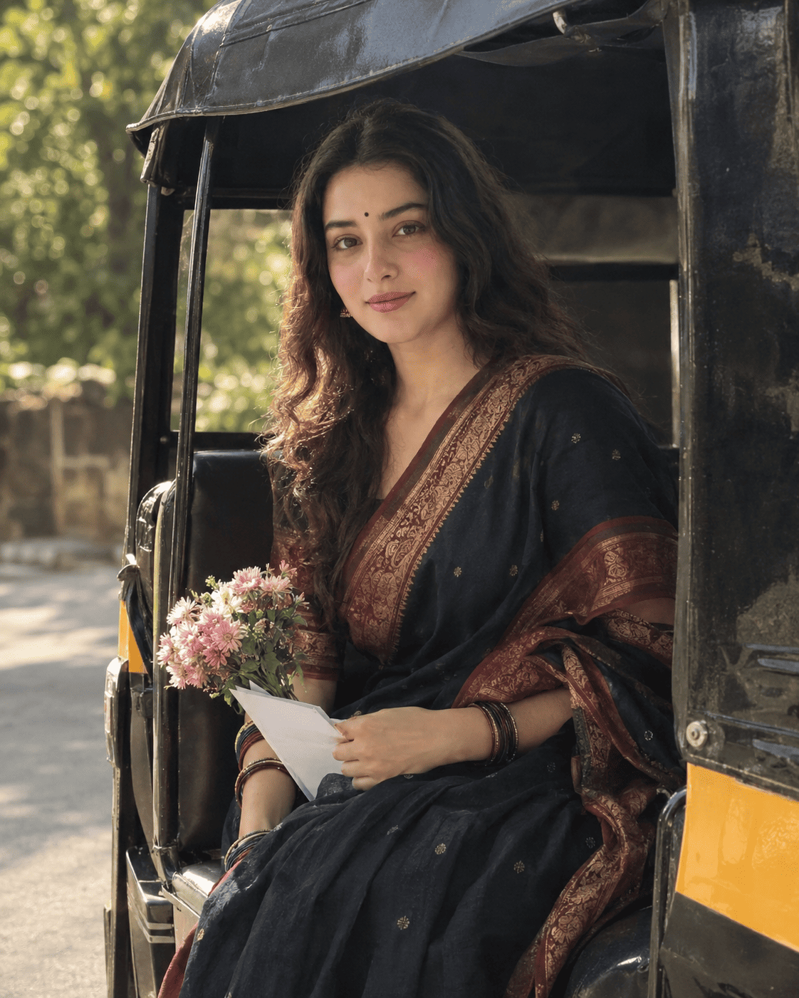 Auto Rickshaw Girl AI Image Prompt