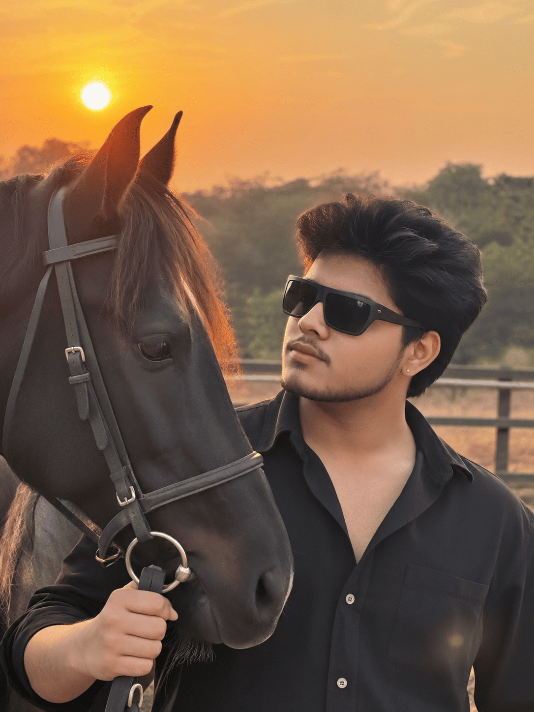 Horse Sunset AI Boy Prompt