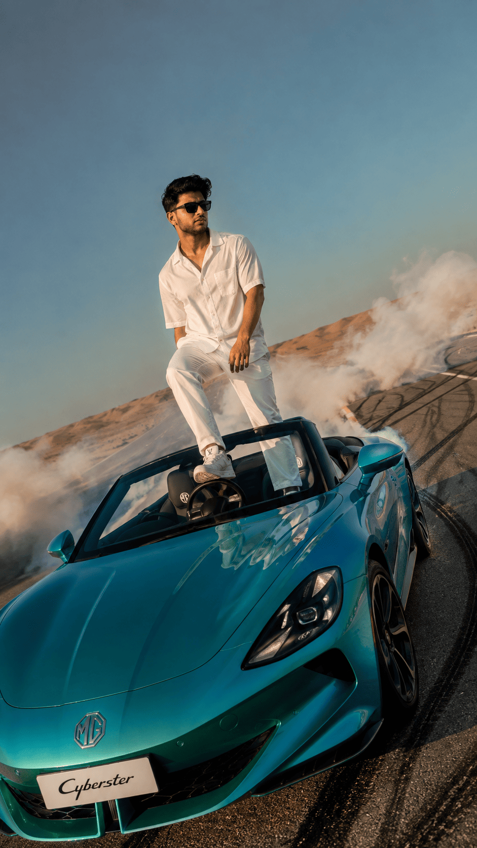 MG Cyberster Drift Car AI Photo Prompt