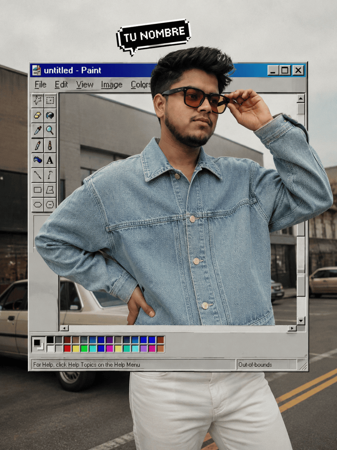 Retro Windows Paint Street Style Photo Prompt