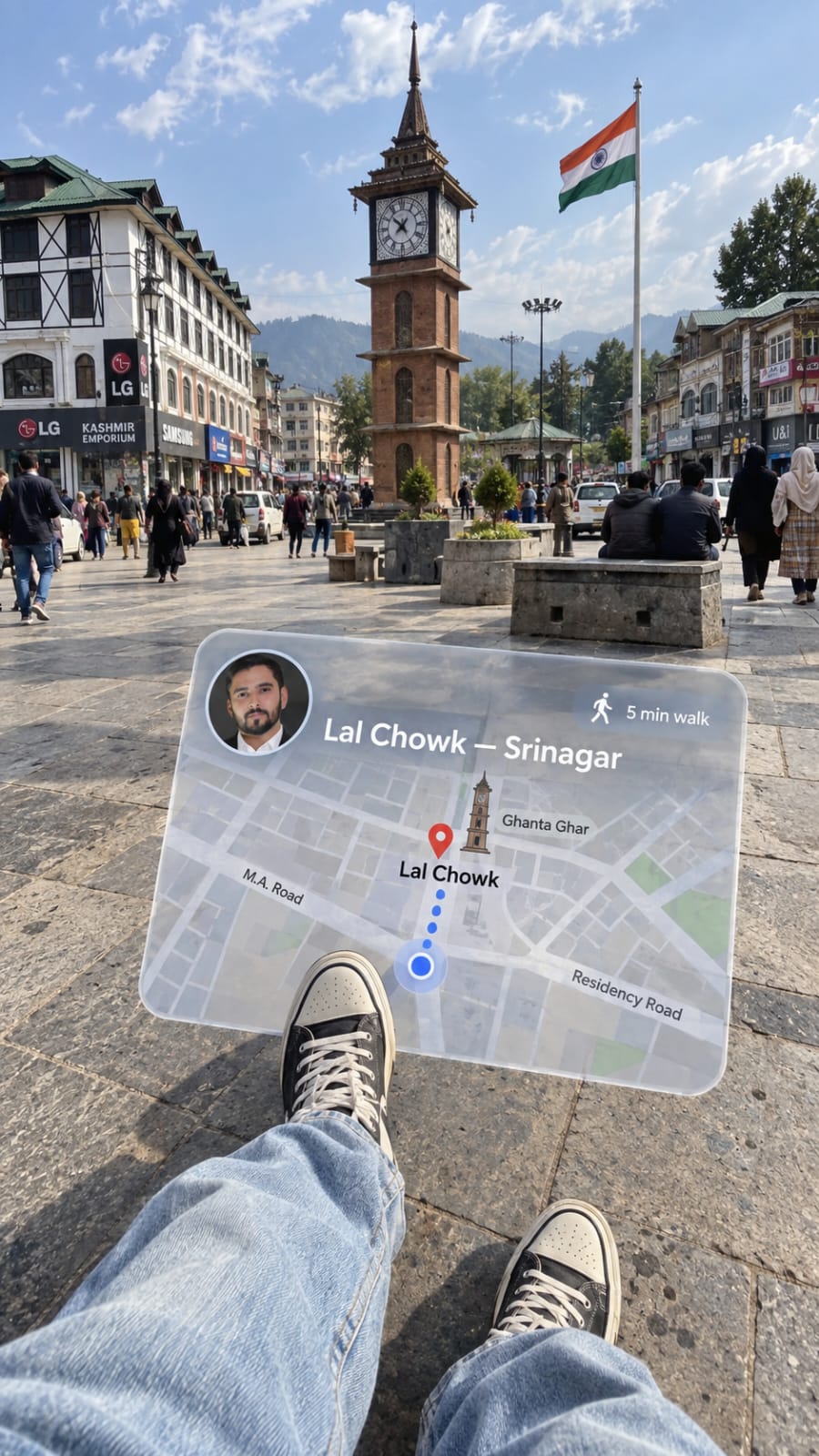 Srinagar Lal Chowk Travel Map Prompt