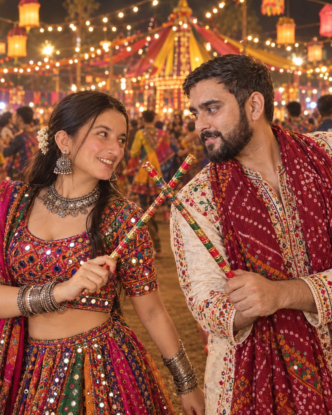 Garba Couple Dandiya Night Prompt