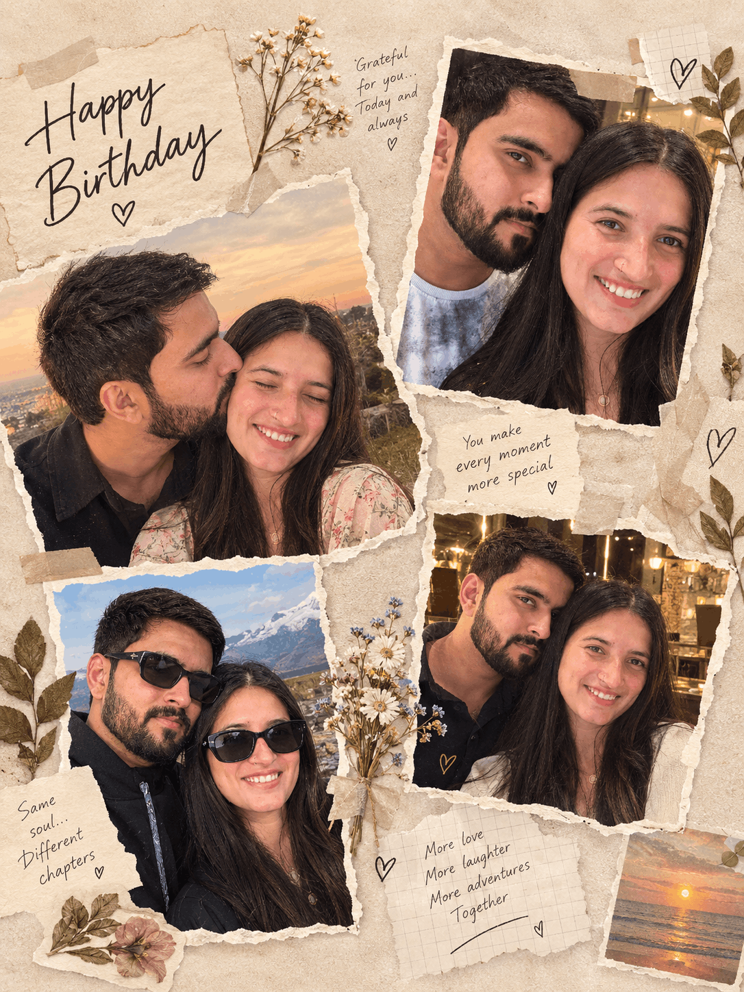 Romantic Birthday Photo Collage