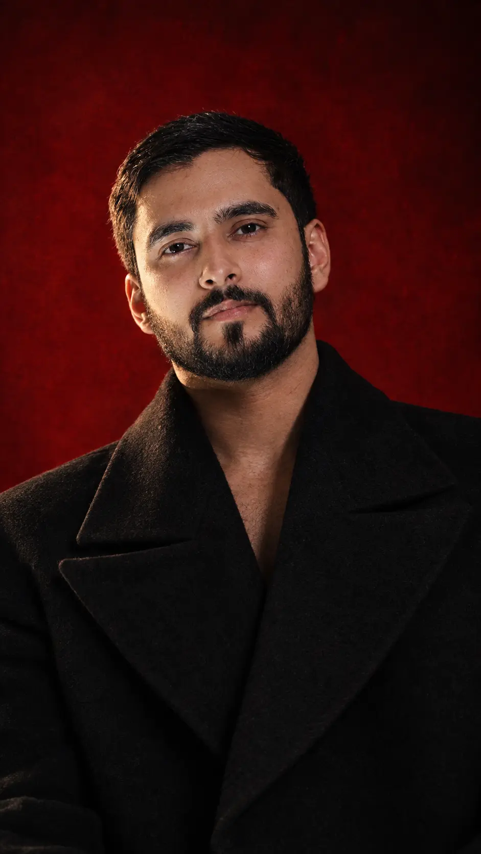 Luxury Crimson Editorial Portrait