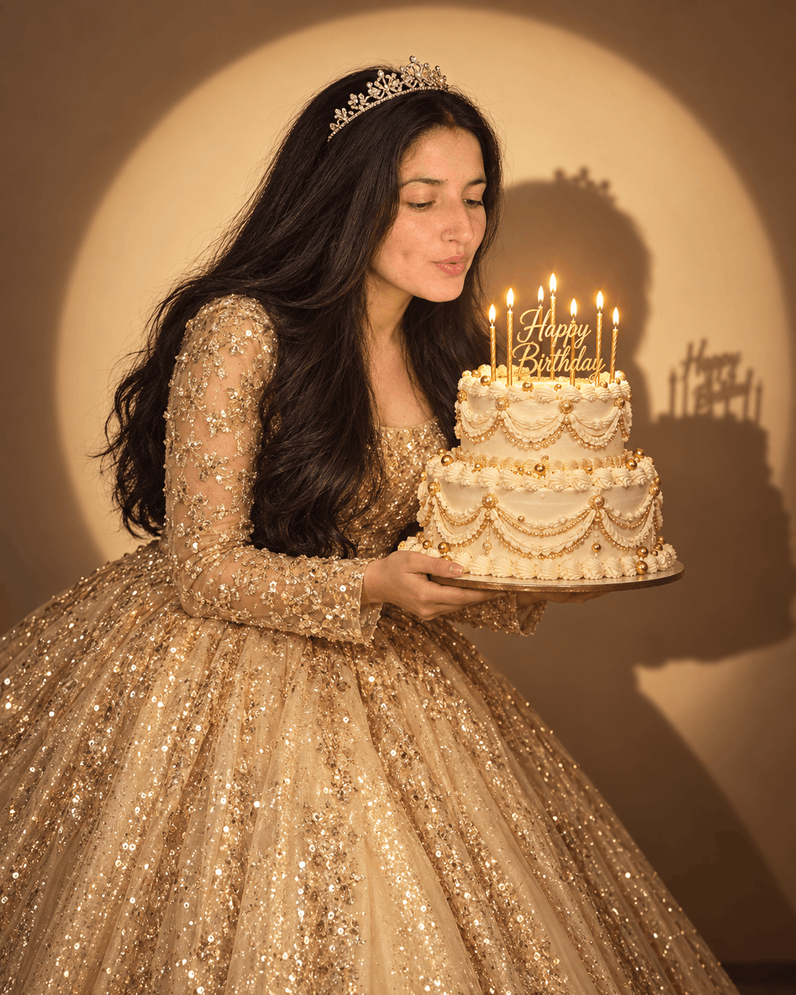 Golden Birthday Halo Portrait