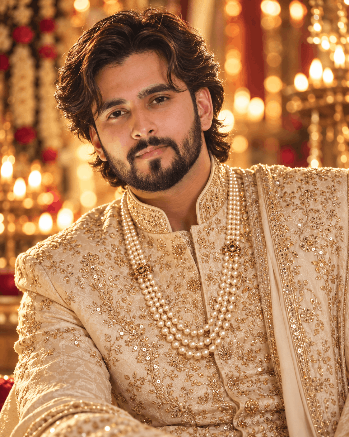 Golden-Era Bollywood Groom Portrait