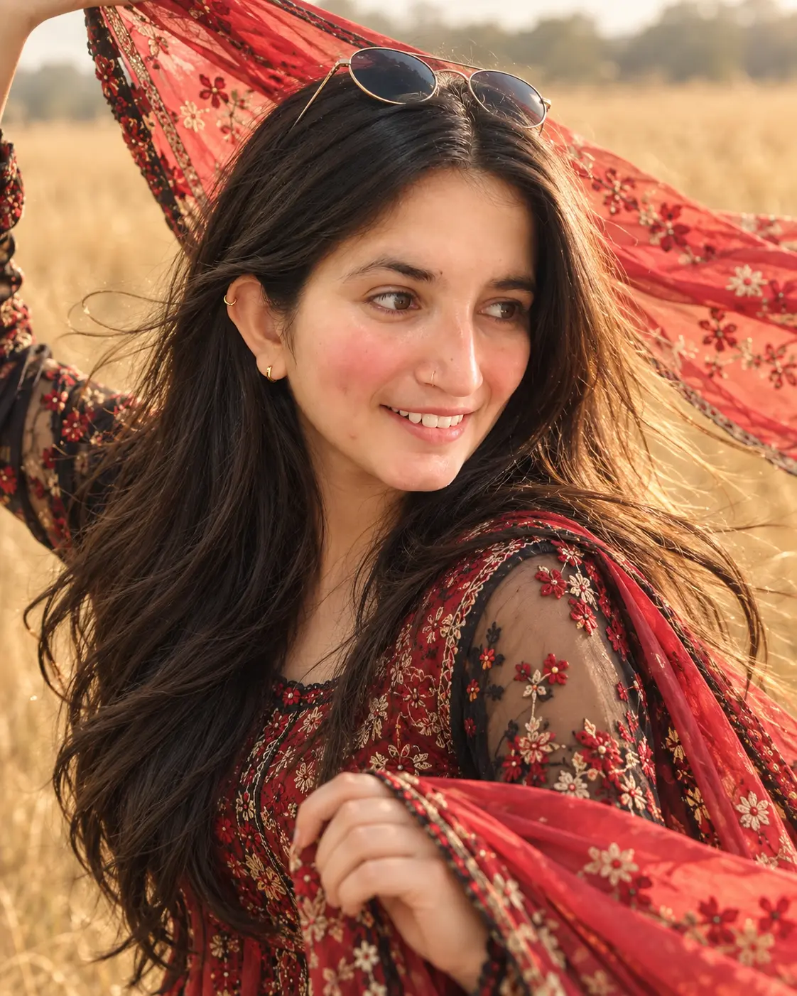 Golden-Hour Dupatta Portrait