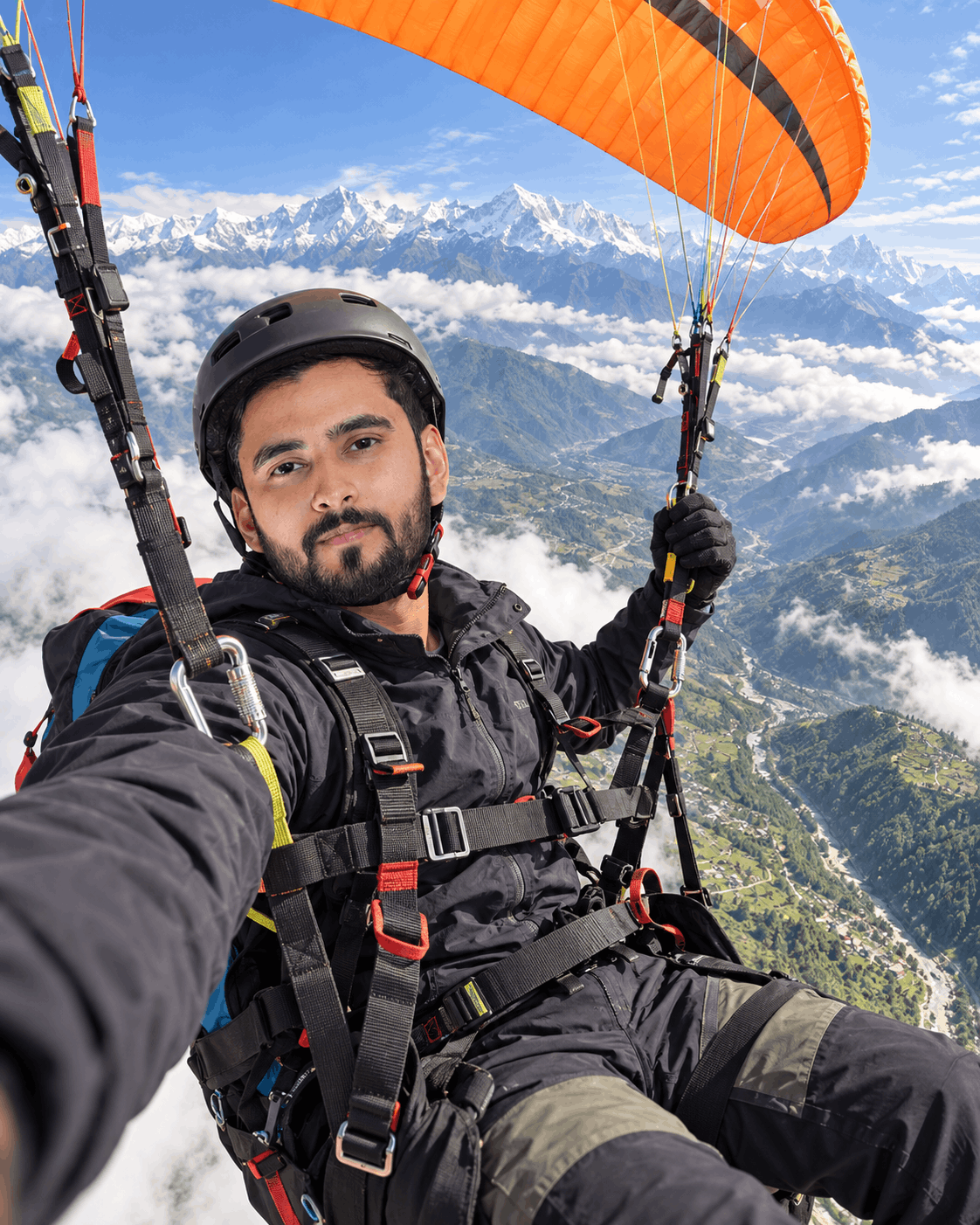 Himalayan Paragliding Selfie