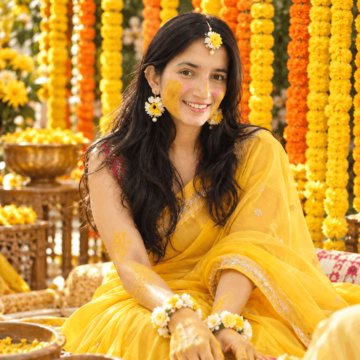 Joyful Haldi Ceremony Portrait