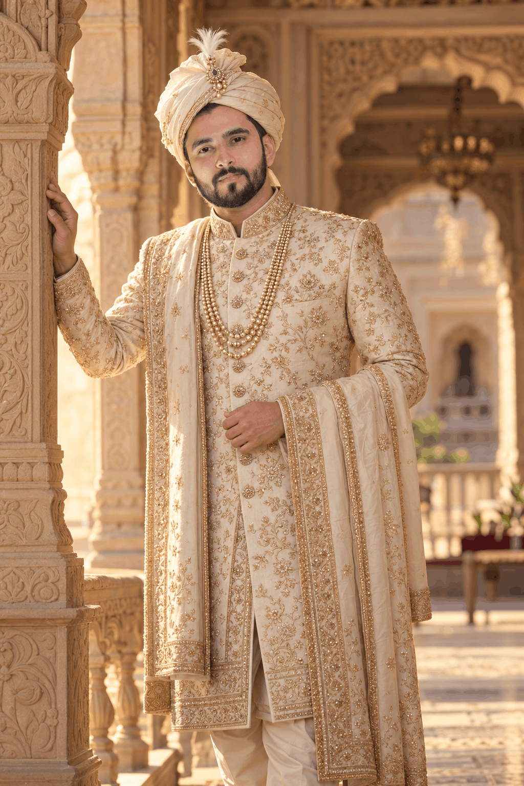 Regal Groom in a Golden Palace