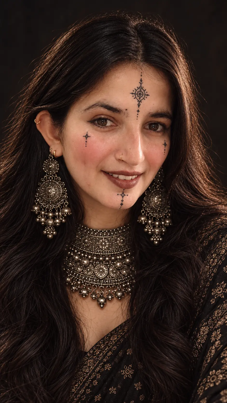 Tribal Jewelry Portrait in Shadows