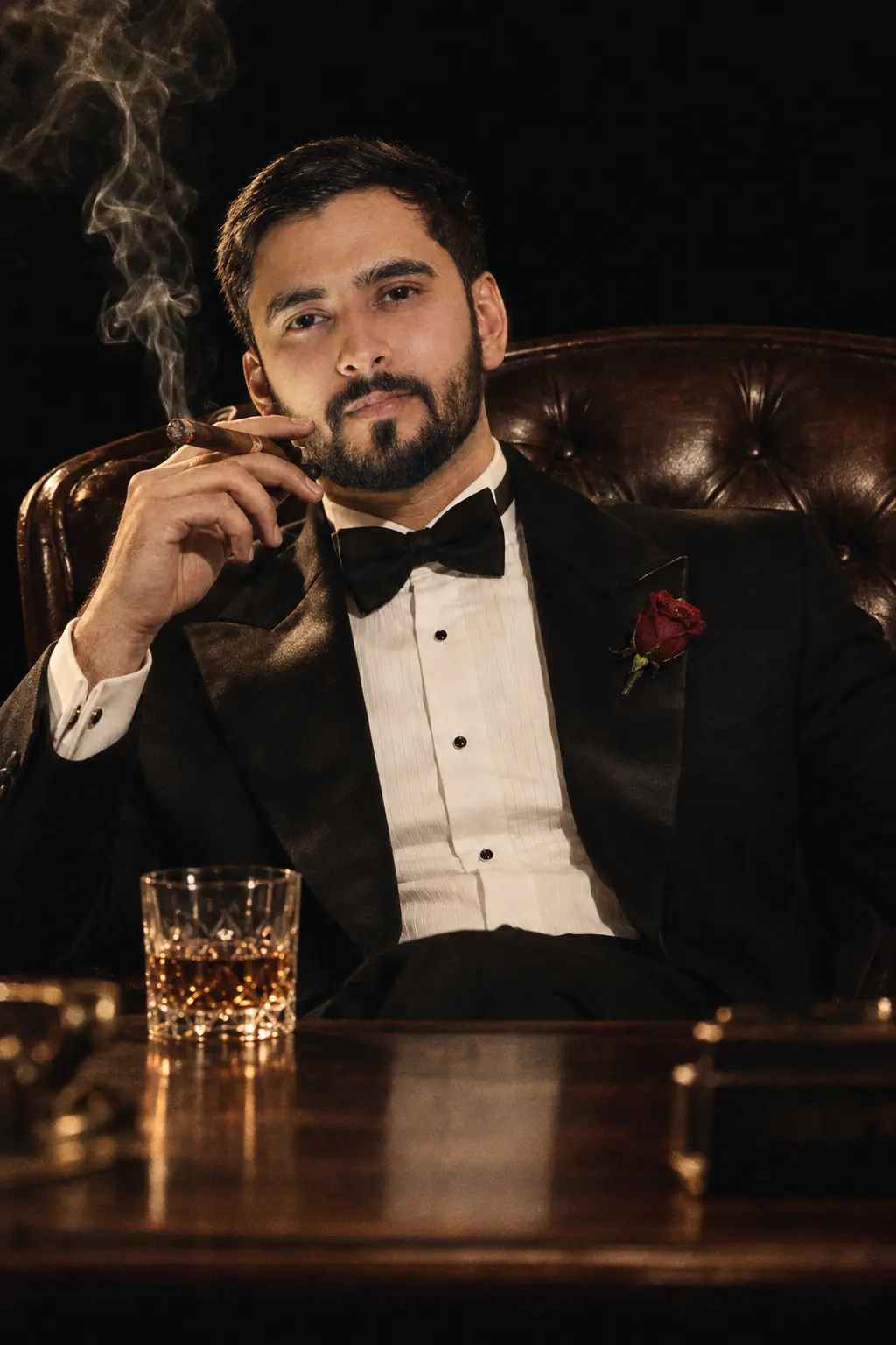 Seated Don with Cigar & Whiskey